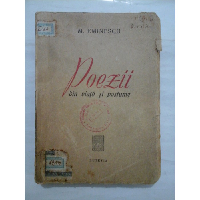 POEZII  -  DIN VIATA SI POSTUME  -  M. Eminescu